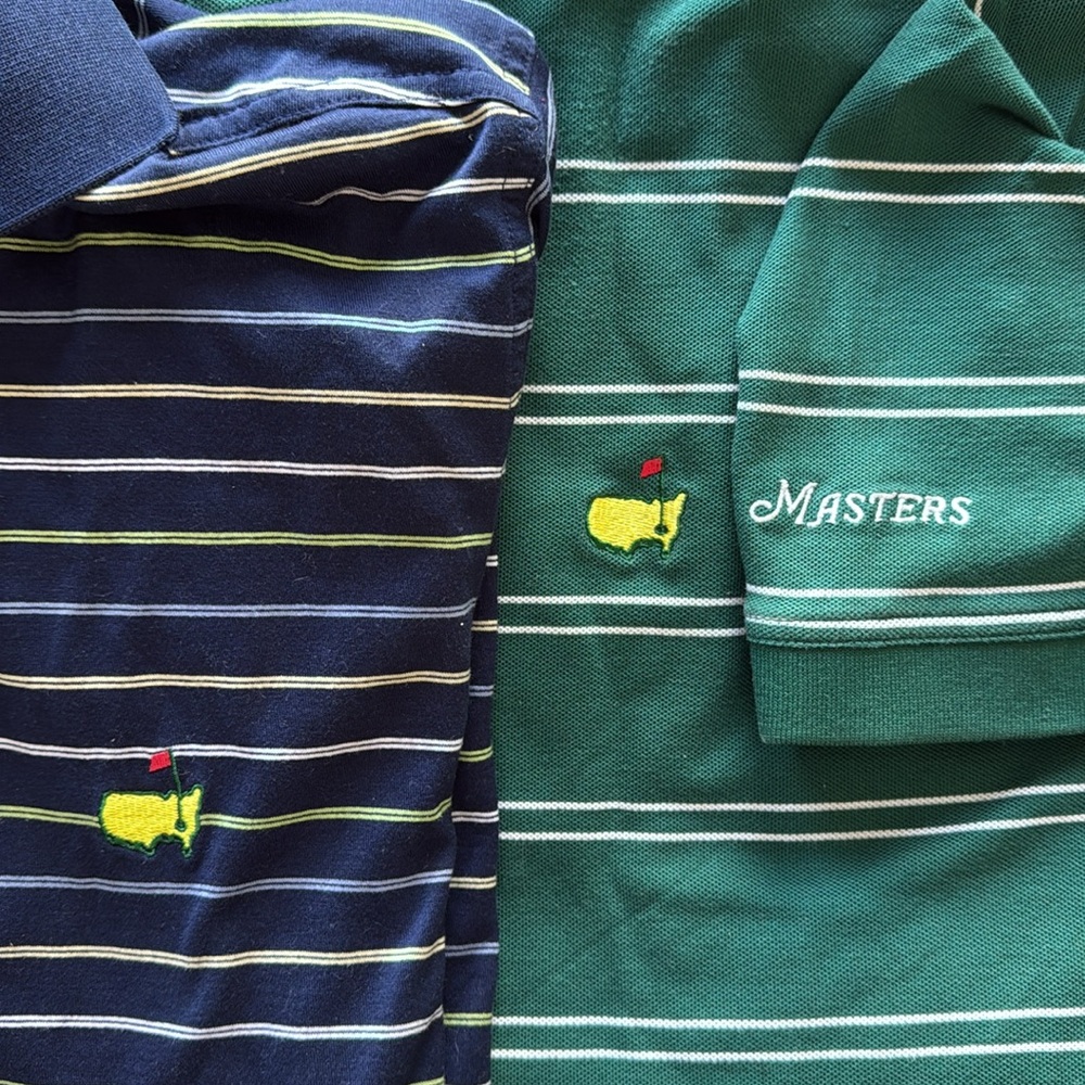 2-Masters Collection Dark Green Stripped Dar Blue Golf Polo Size XL